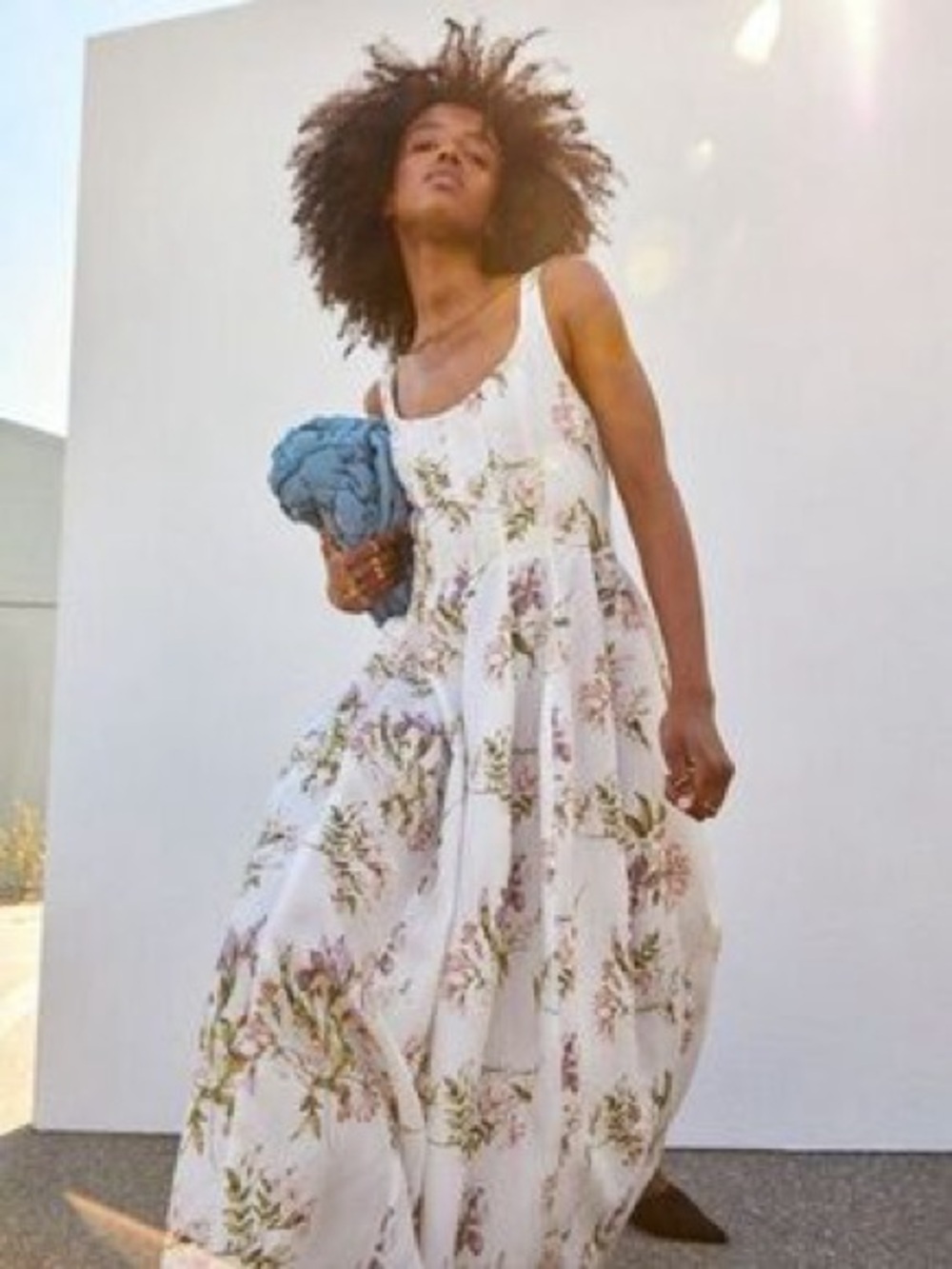 H&M x BROCK COLLECTION FLORAL LINEN BLEND DRESS